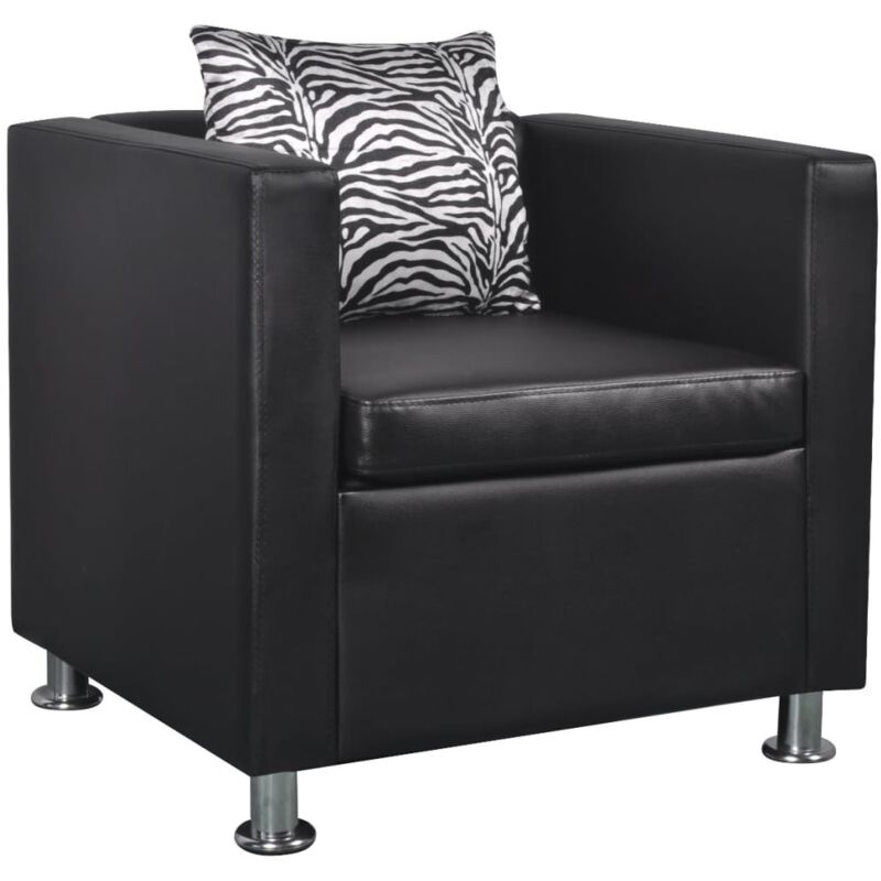 Sillón de cuero sintético negro vidaXL