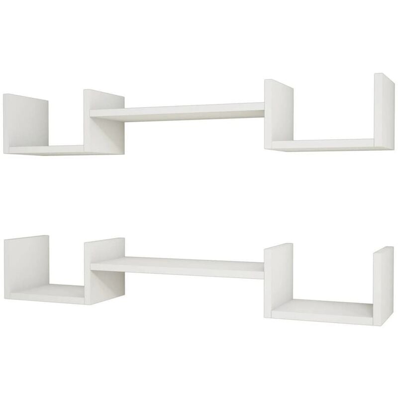 Estantería de pared Life blanca 107,2x22x17 cm Homemania