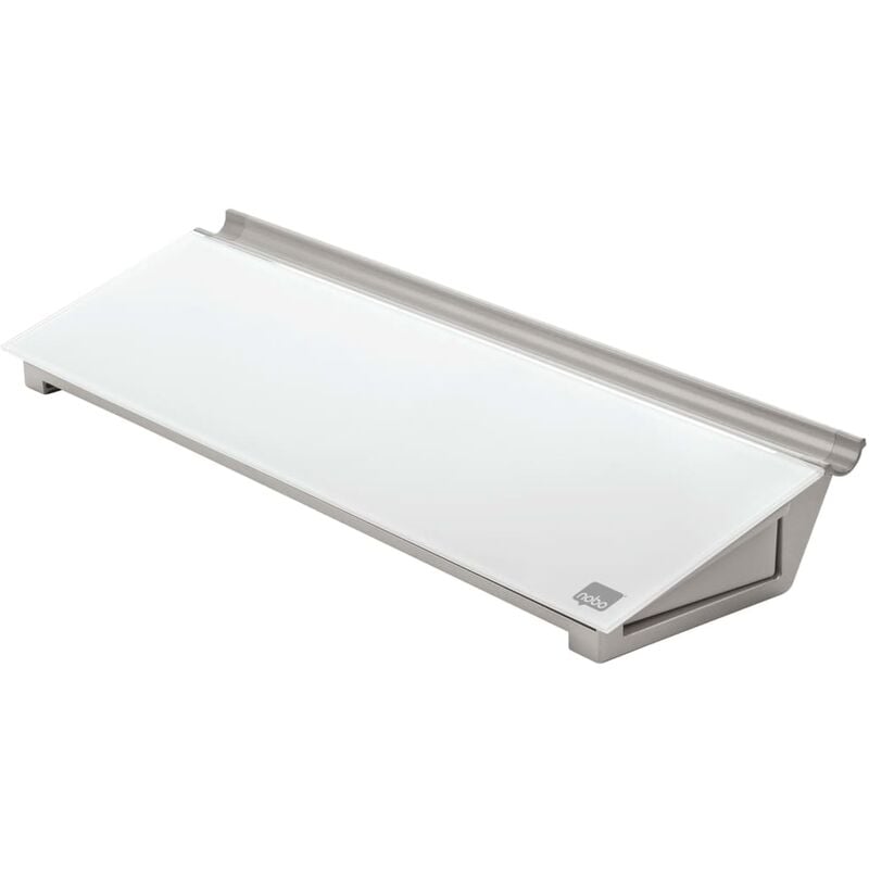 Nobo Pizarra Blanca de sobremesa superficie cristal permite secado en sin marco incluye rotulador y cajó tablero anuncios escritorio vidrio rexel 1905174 458x154mm