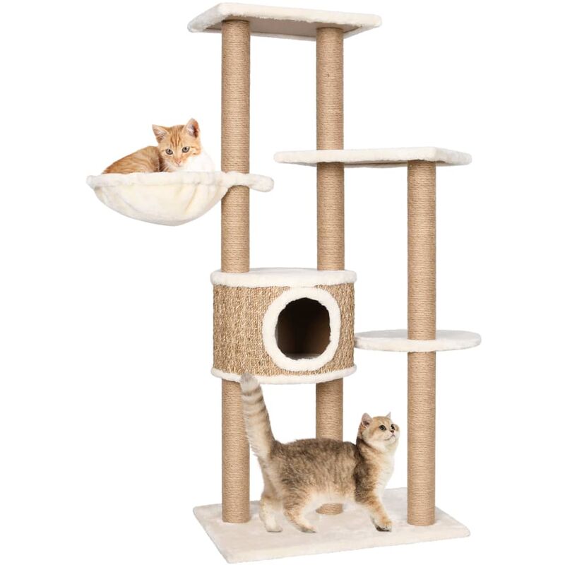 Árbol para gatos con poste rascador 126 cm hierba marina vidaXL