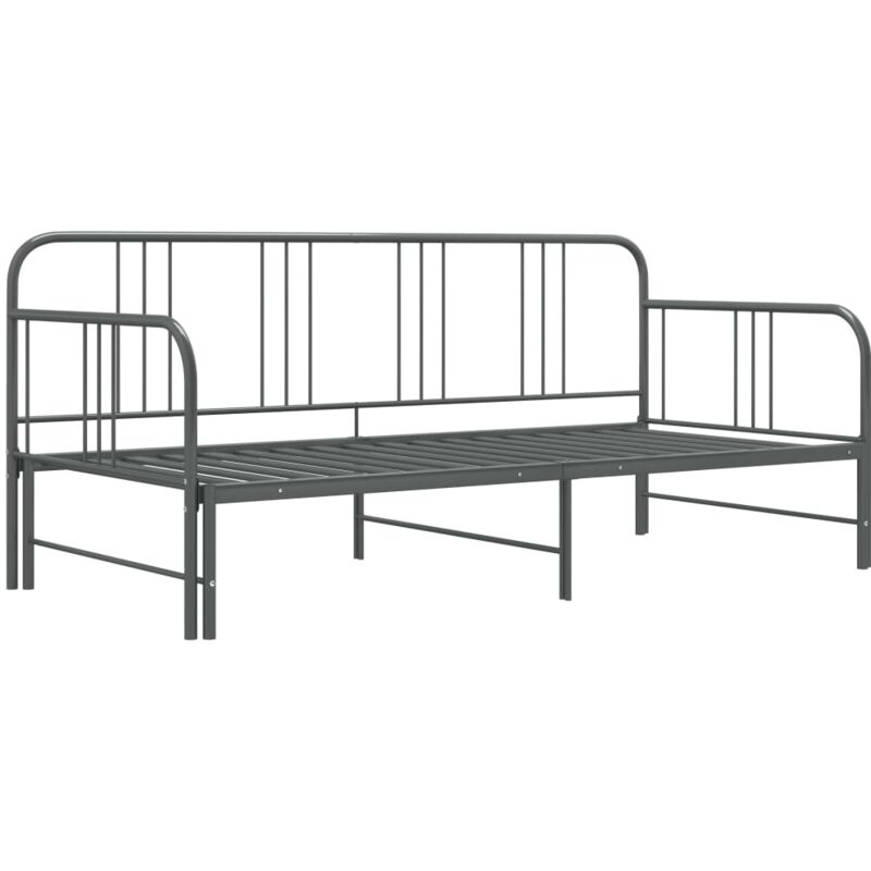 Estructura de sofá cama extraíble de metal gris 90x200 cm vidaXL