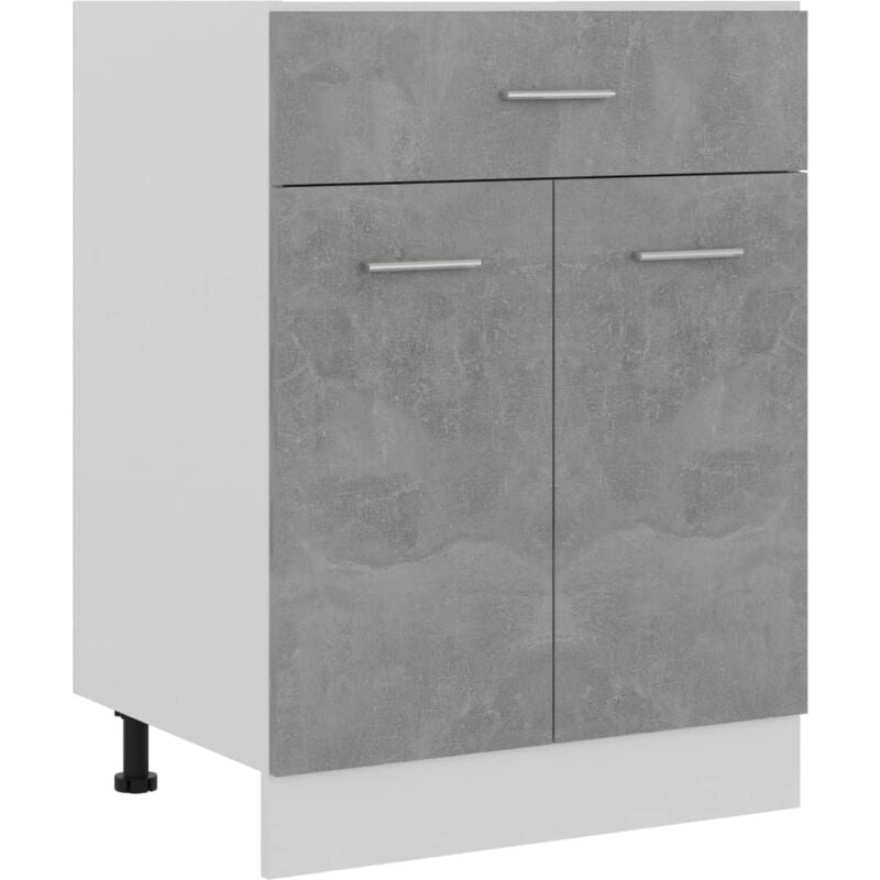 Armario inferior cajón contrachapada gris hormigón 60x46x81,5cm vidaXL