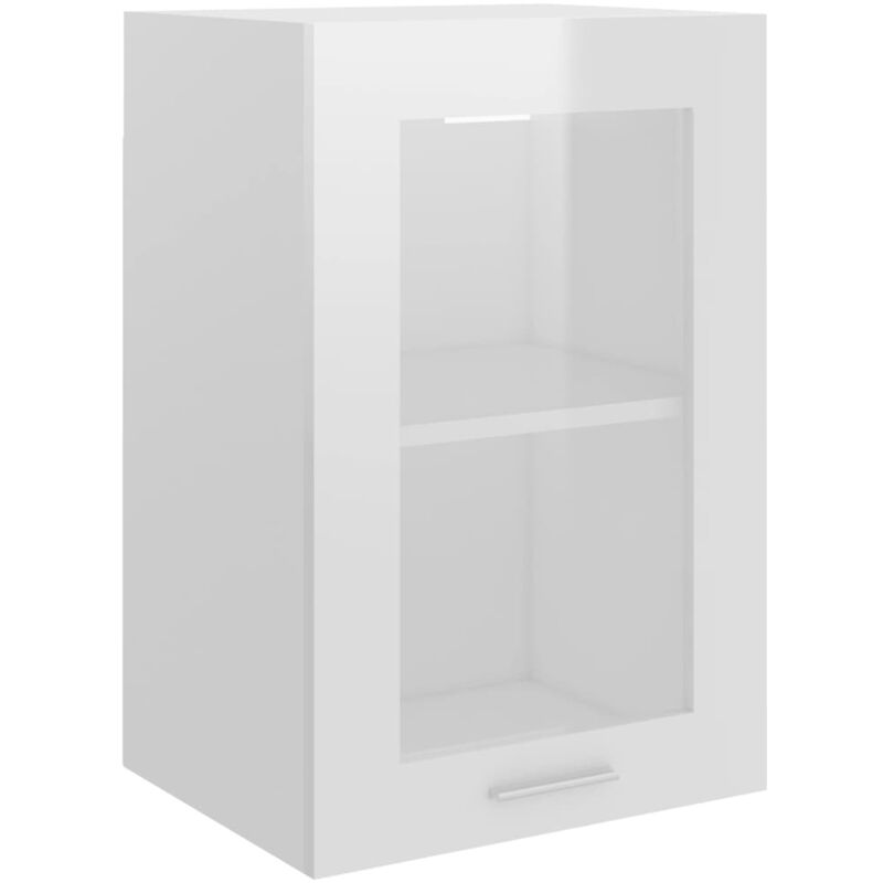 Armario colgante cristal contrachapada blanco brillo 40x31x60cm vidaXL