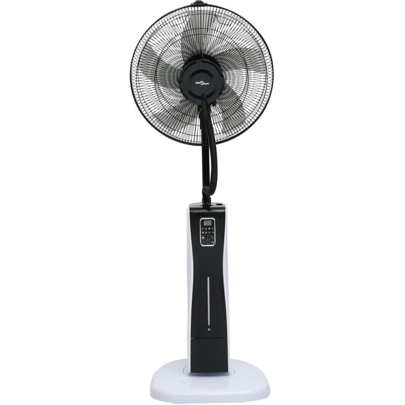 Ventilador nebulizador de pie y mando a distancia blanco negro vidaXL