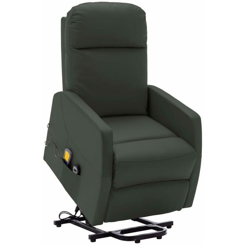 Sillón de masaje reclinable de pie cuero sintético antracita vidaXL