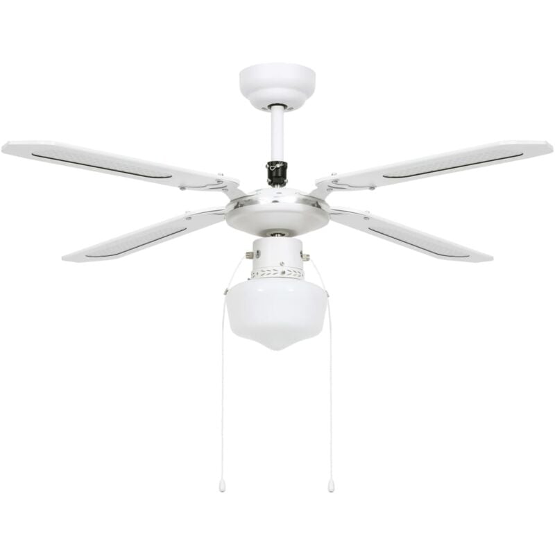 Ventilador de techo con lámpara blanco 106 cm vidaXL