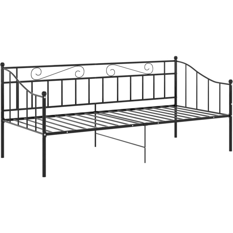 Estructura de sofá cama de metal negro 90x200 cm vidaXL