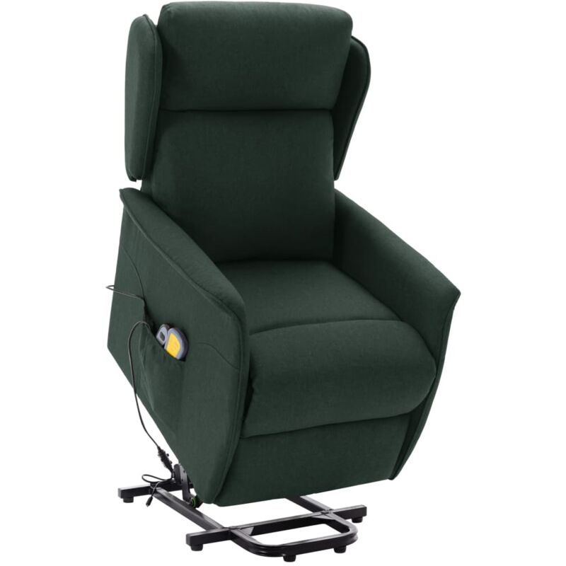 Silla De Masaje reclinable pie tela verde vidaxl