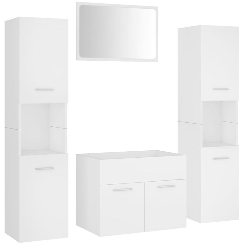 Conjunto de muebles de baño aglomerado blanco vidaXL