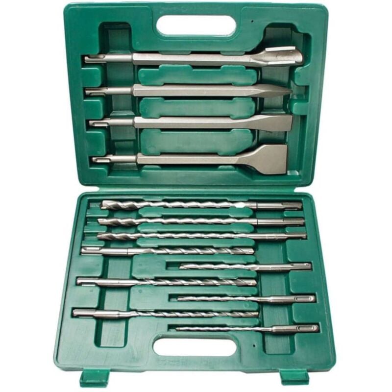 Set brocas de taladro y cincel SDS-Plus 12588 13 uds Brüder Mannesmann