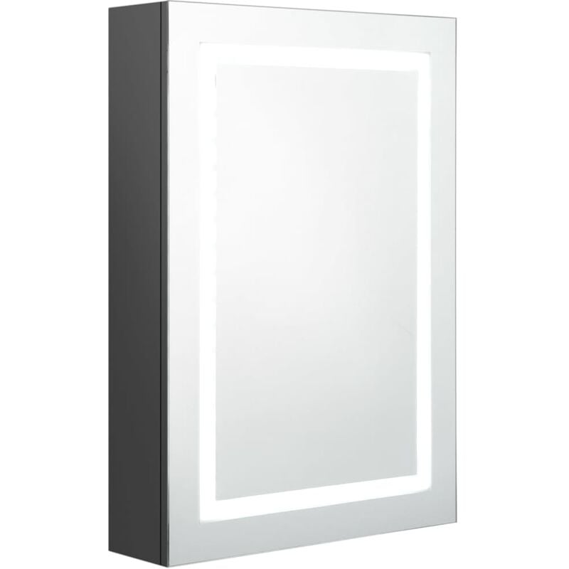 Armario de baño con espejo LED gris 50x13x70 cm vidaXL