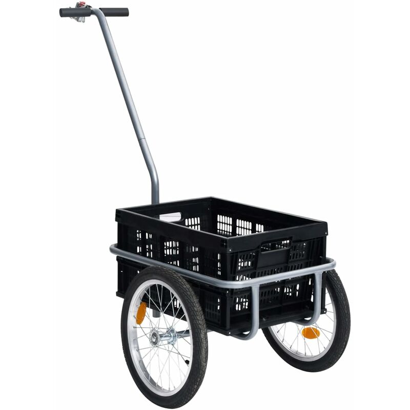 Remolque de bicicleta con caja plegable 50 L negro 150 kg vidaXL