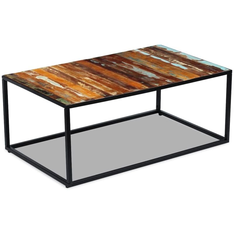 Mesa de centro de madera maciza reciclada 100x60x40 cm vidaXL