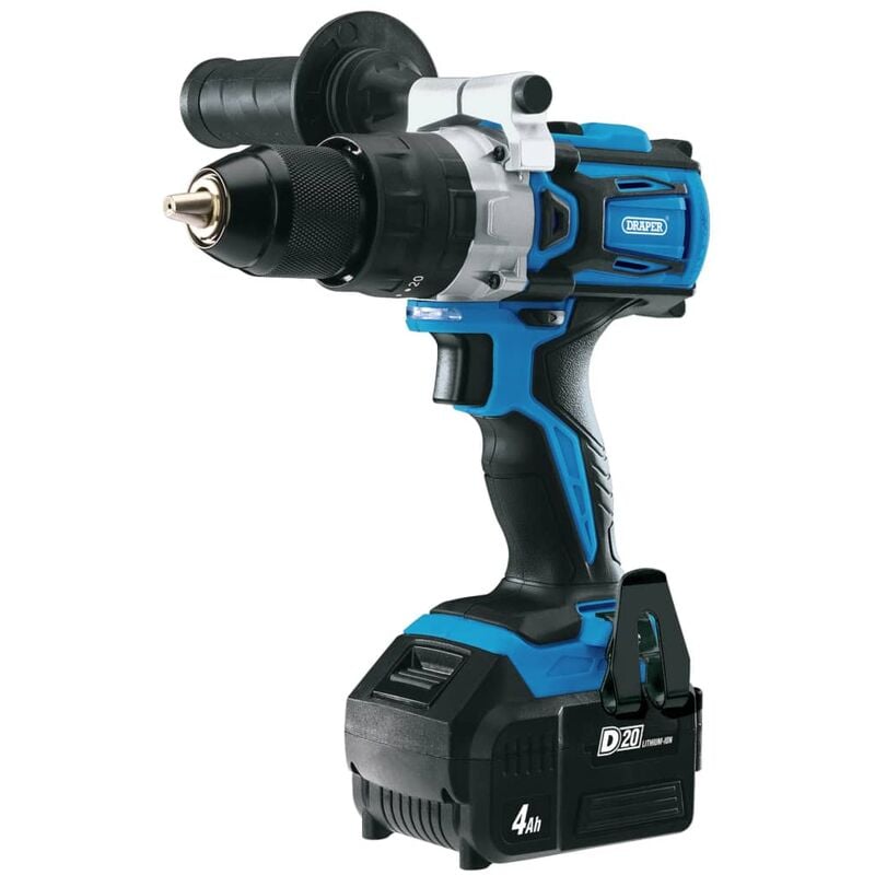 Taladro combinado sin escobillas con batería D20 20V 60Nm Draper Tools