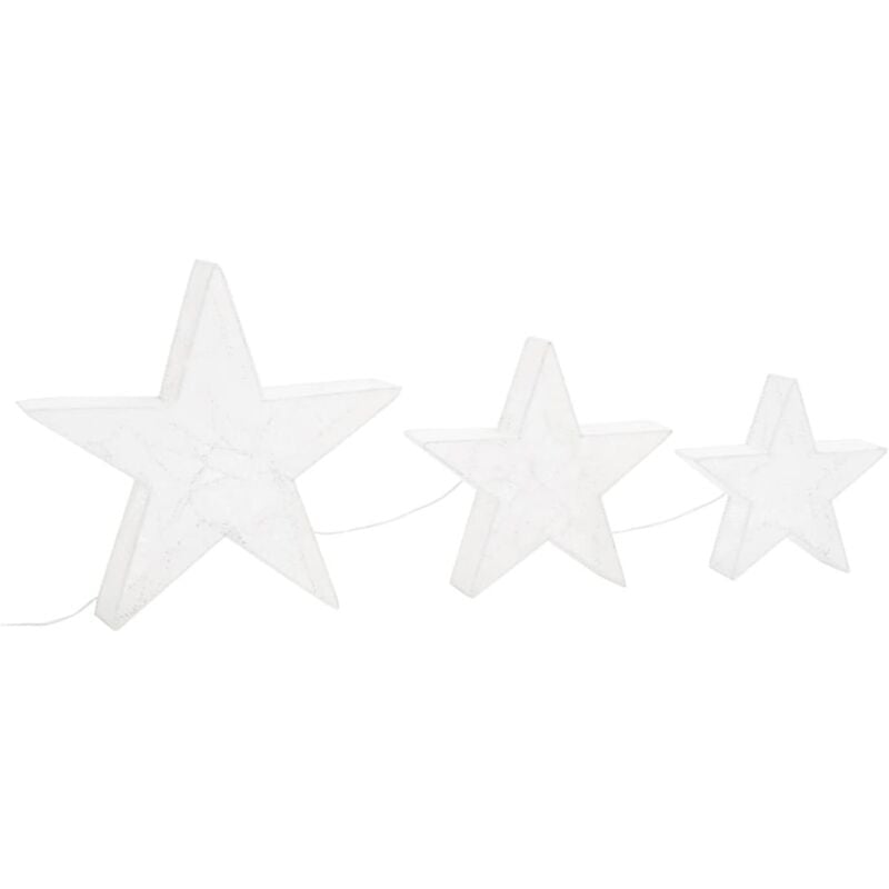 Estrellas Decoración Navideña 3 piezas led malla blanca vidaxl xl luces