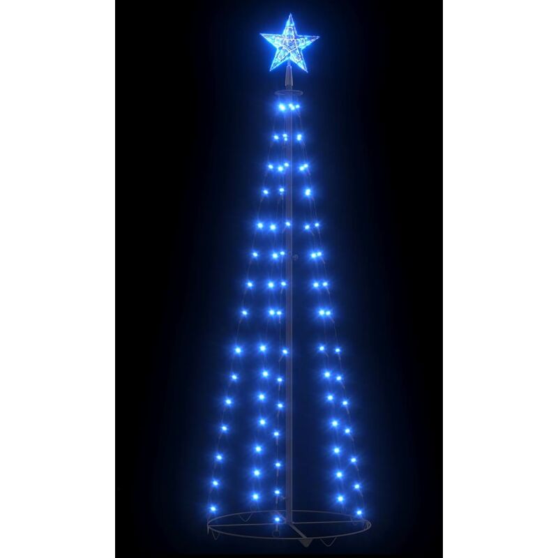 Árbol cono de Navidad 70 LEDs decoración azul 50x120 cm vidaXL