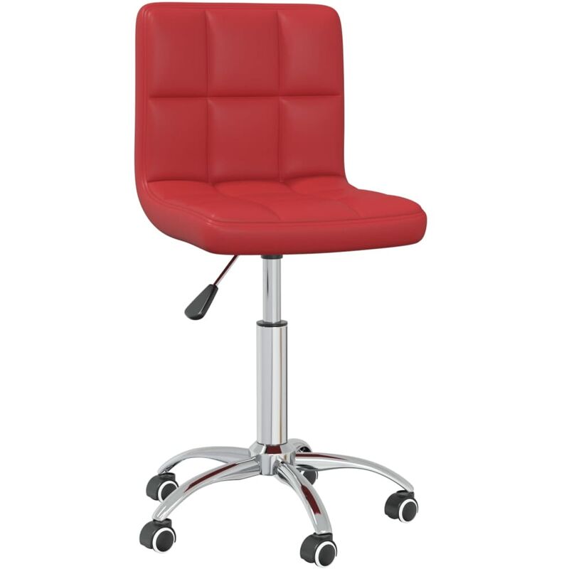 Silla de oficina giratoria de cuero sintético rojo vino tinto vidaXL