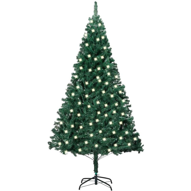 Árbol de Navidad artificial con LED y ramas gruesas verde 120 cm vidaXL
