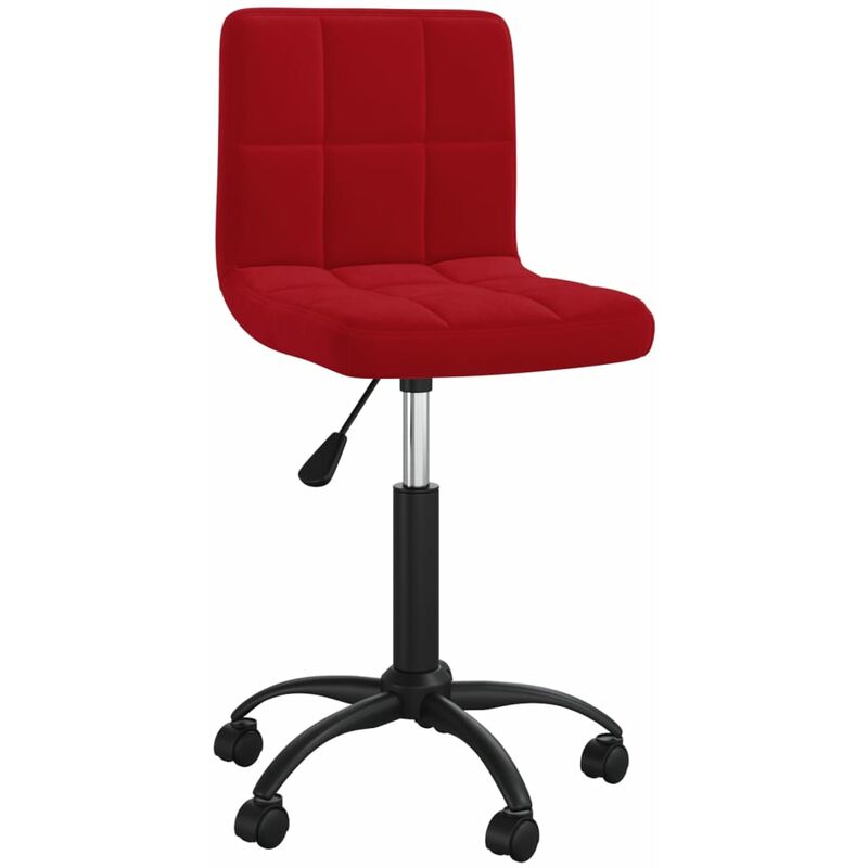 Silla de oficina giratoria de terciopelo rojo tinto vidaXL