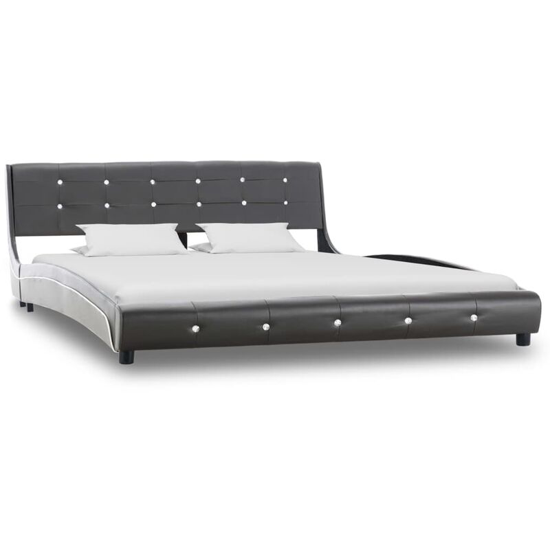 Estructura de cama de cuero sintético gris 150x200 cm vidaXL