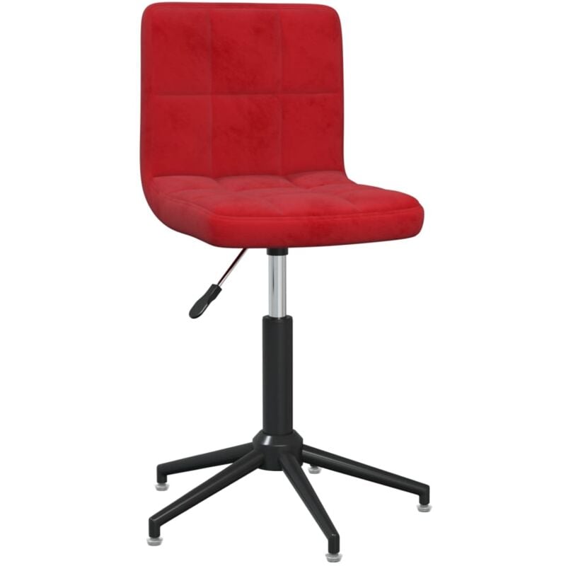 Silla de oficina giratoria de terciopelo rojo tinto vidaXL