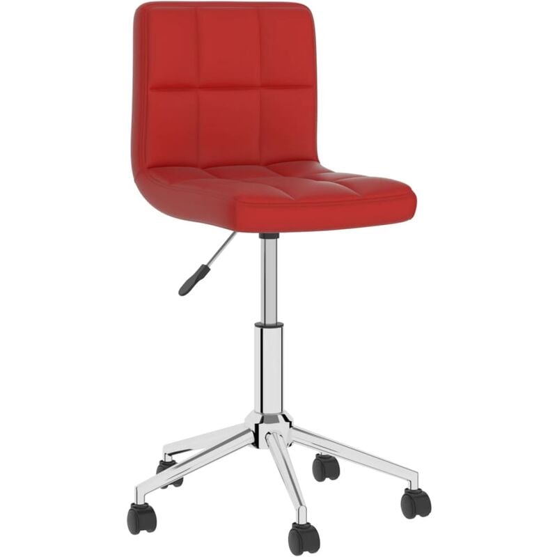 Silla de oficina giratoria de cuero sintético rojo vino tinto vidaXL