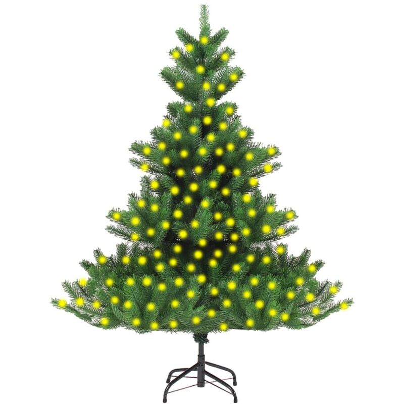 Árbol de Navidad artificial Nordmann Fir con LED verde 210 cm vidaXL