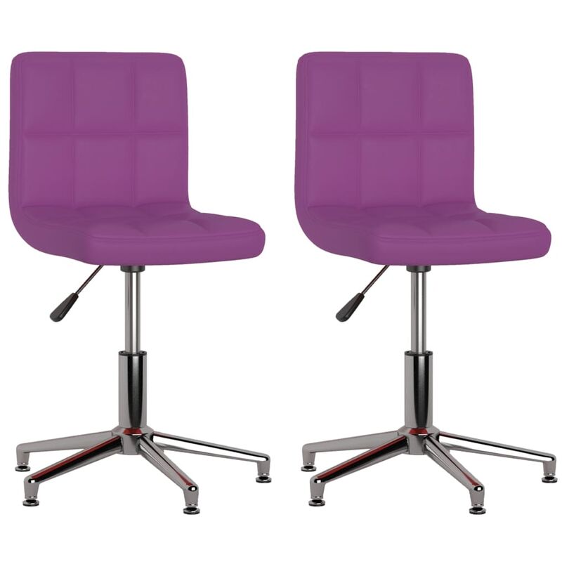 Sillas de comedor giratorias 2 unidades cuero sintético morado vidaXL