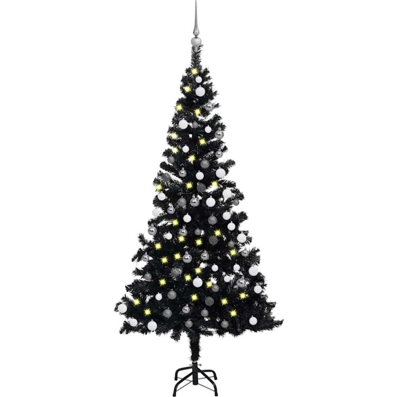 Árbol De Navidad vidaxl con luzes led y negro 65x12 cm artificial pvc 120