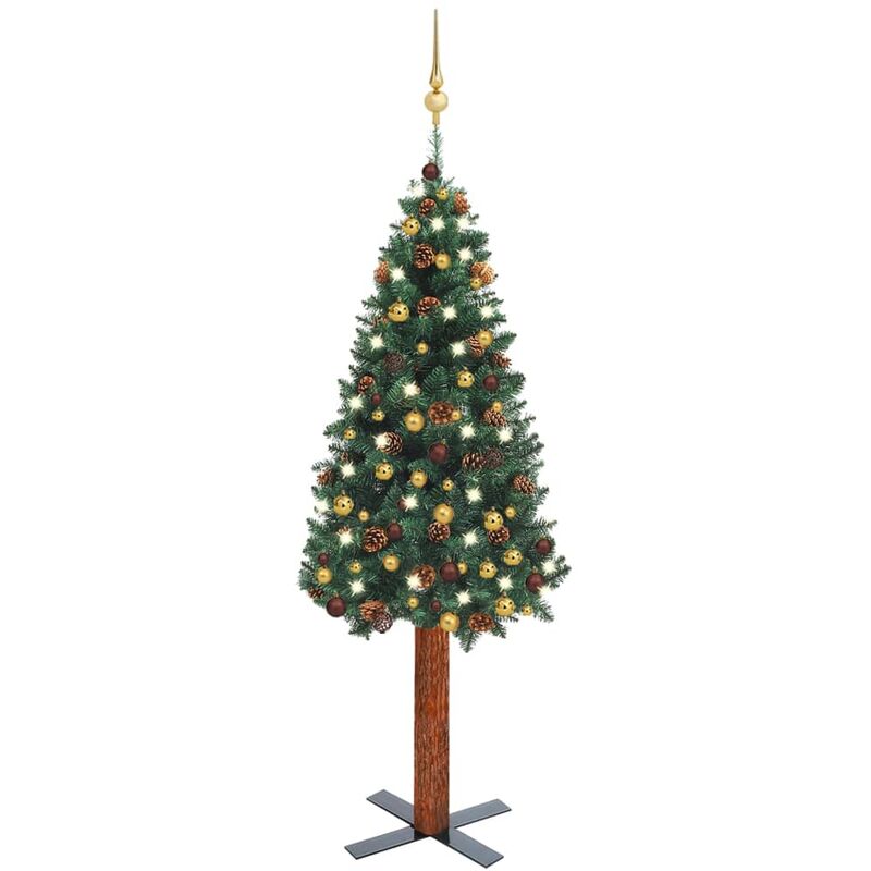 Árbol De Navidad vidaxl con luzes led y verde 66x15 cm artificial estrecho 150