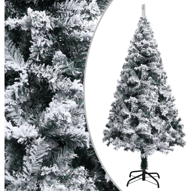 Árbol de Navidad artificial con nieve PVC verde 120 cm vidaXL