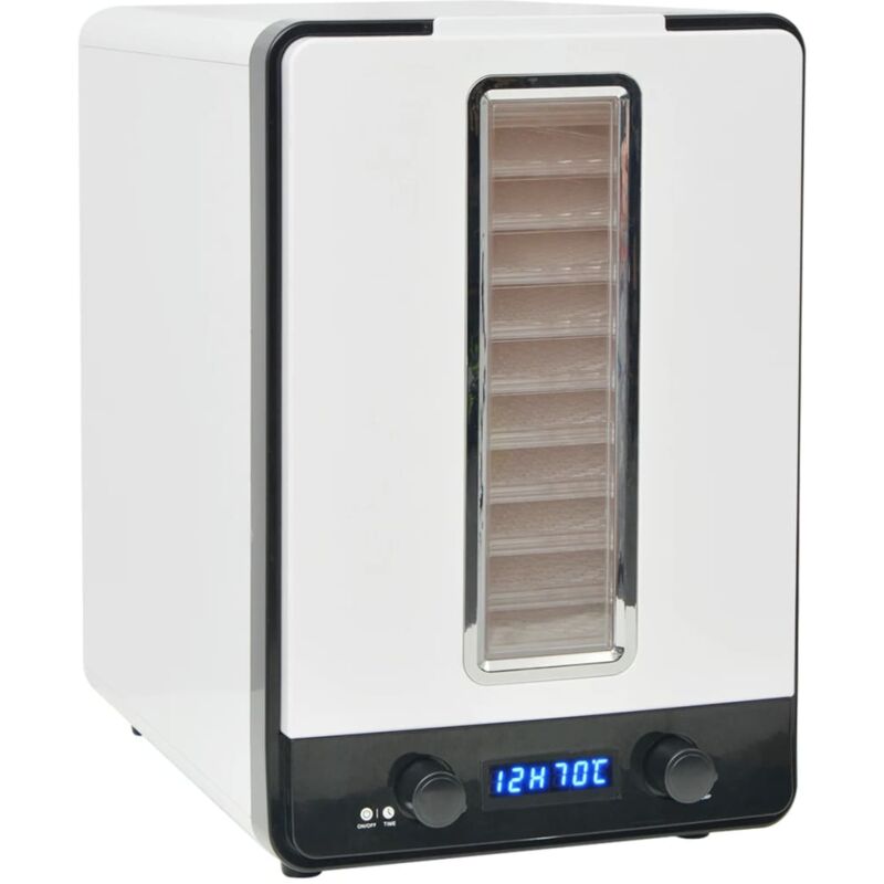 Deshidratador de alimentos con 10 bandejas 550 W blanco vidaXL