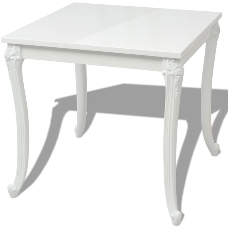 Mesa De Comedor 80x80x76 cm blanco brillante vidaxl tablero 80 76