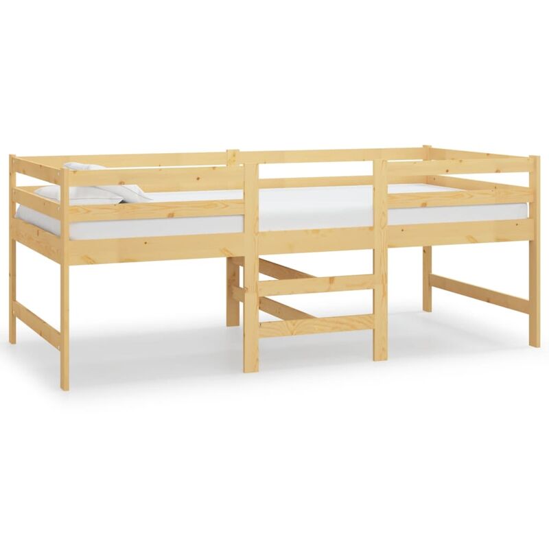 Cama media-alta madera maciza de pino 90x200 cm vidaXL