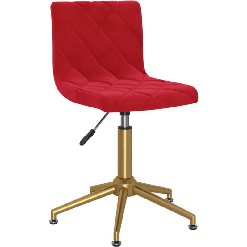 Silla de oficina giratoria de terciopelo rojo tinto vidaXL