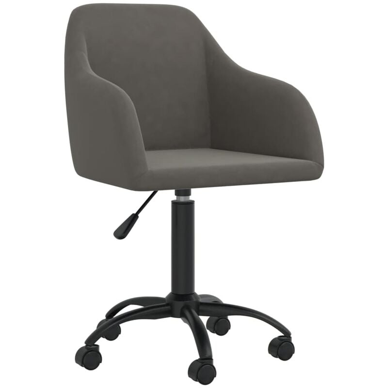 Silla de oficina giratoria de terciopelo gris oscuro vidaXL