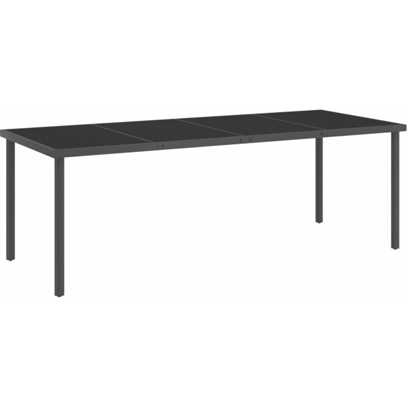 Mesa De Comedor vidrio y acero antracita 220x00x75 cm