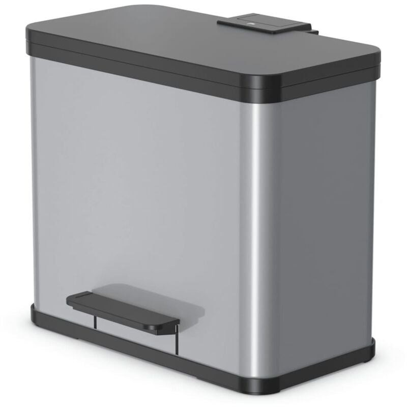 Cubo con pedal Oko Trio Plus tamaño L 3x9 L plateado 0633-220 Hailo