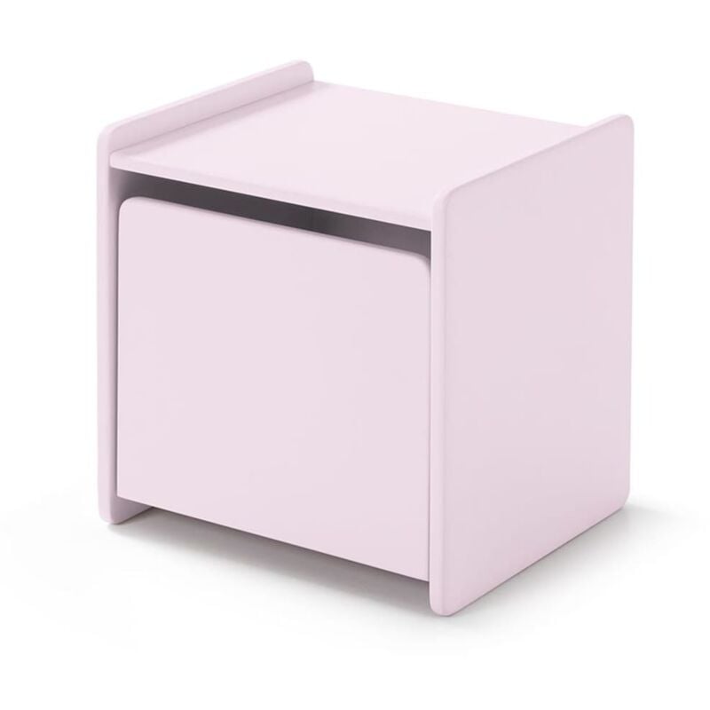 Mesita de noche Kiddy con puerta madera rosa envejecido Vipack