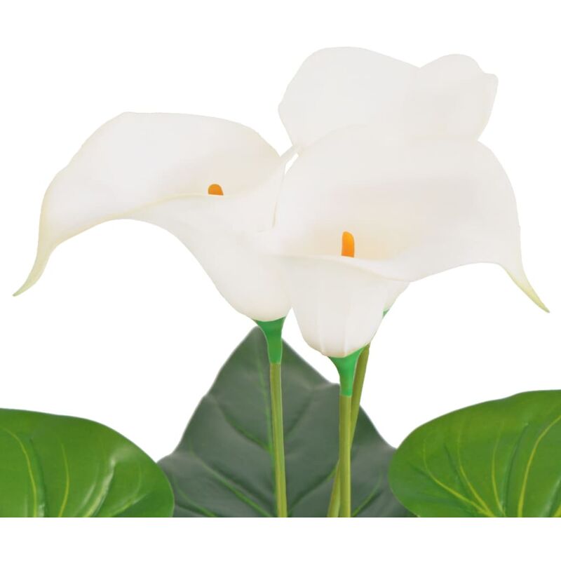 Plantas y flores artificiales Flores vidaXL Planta Artificial Cala Lilly  con Macetero 45 cm Blanco Maceta Plástico 