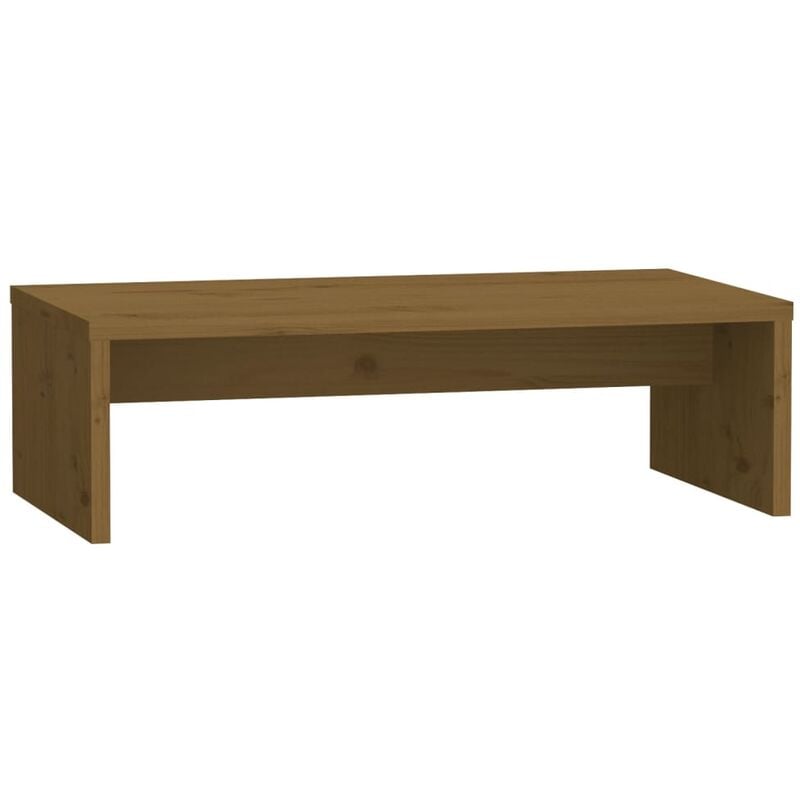 Soporte de monitor madera maciza pino marrón miel 50x27x15 cm vidaXL