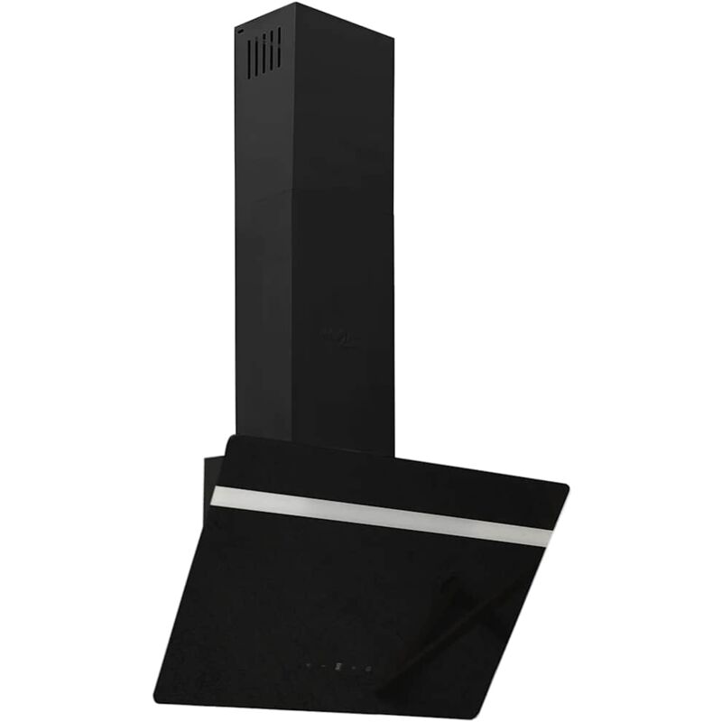 Campana extractora pared acero y vidrio templado negro 60 cm vidaXL