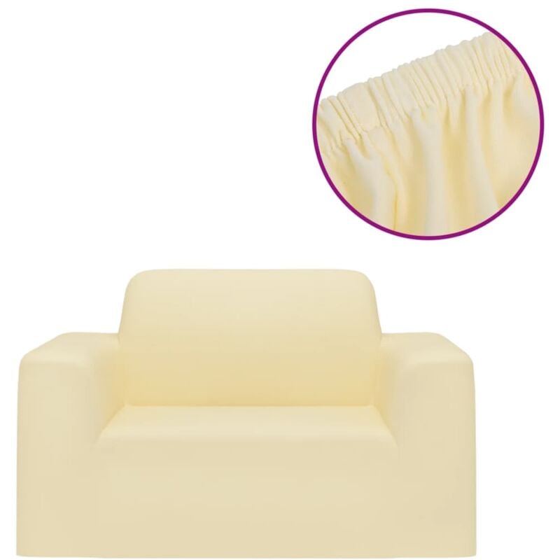 Funda elástica para sillón poliéster jersey crema vidaXL