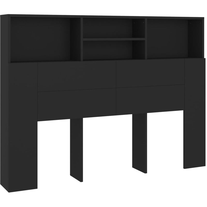 Mueble cabecero negro 140x19x103,5 cm vidaXL