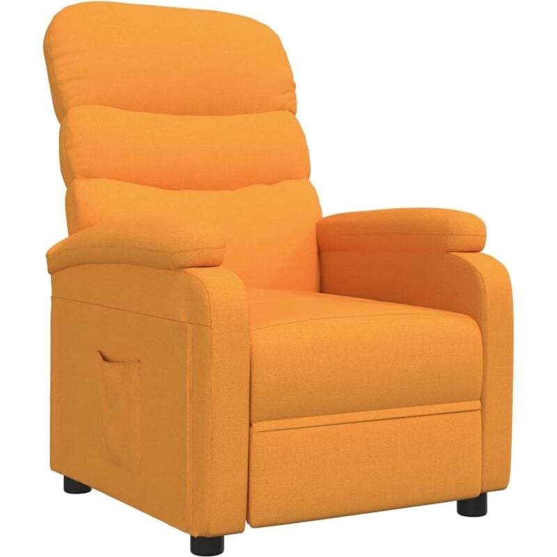 Sillón reclinable de tela amarillo mostaza vidaXL