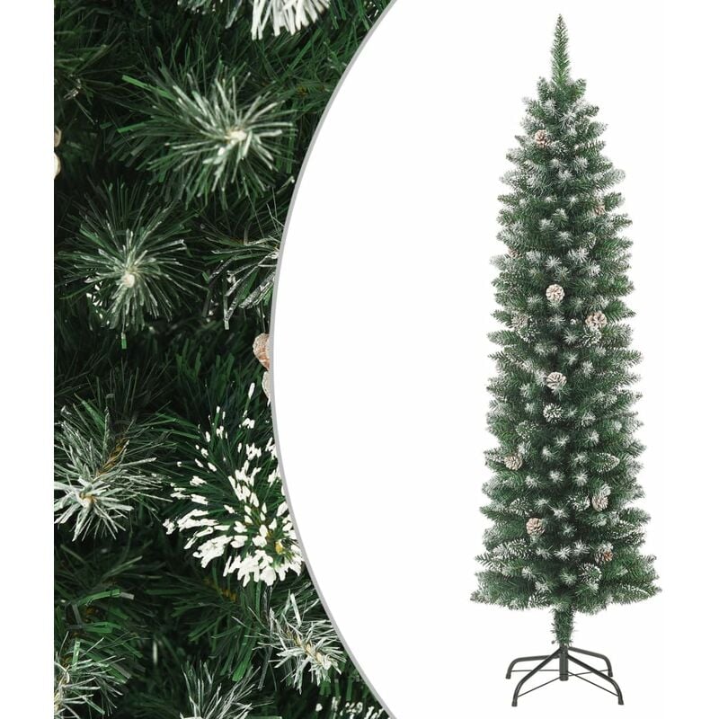 De Navidad Artificial fino con soporte vidaxl verde 120 cm estrecho