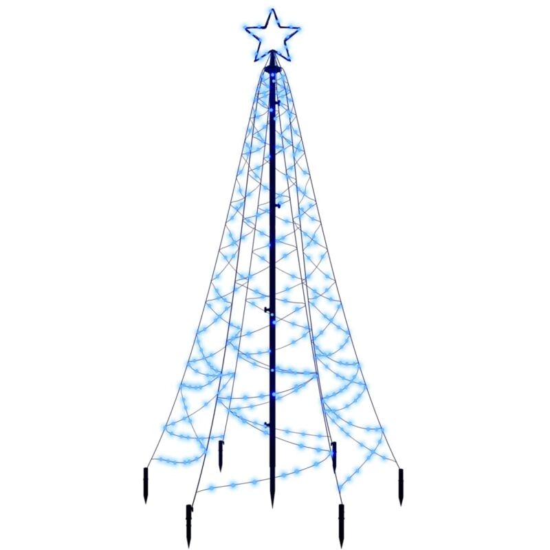 Árbol de Navidad con pincho 200 LED azul 180 cm vidaXL