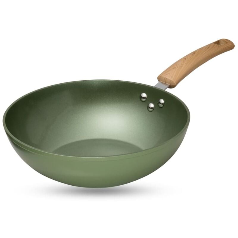 Sartén wok ECO CeraVegan aluminio verde 28 cm Just Vegan