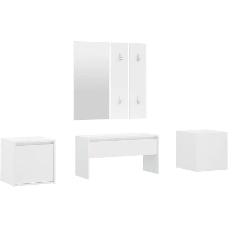 Juego de muebles de recibidor madera contrachapada blanco vidaXL