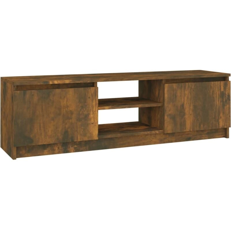 Mueble para TV madera contrachapada roble ahumado 120x30x35,5cm vidaXL